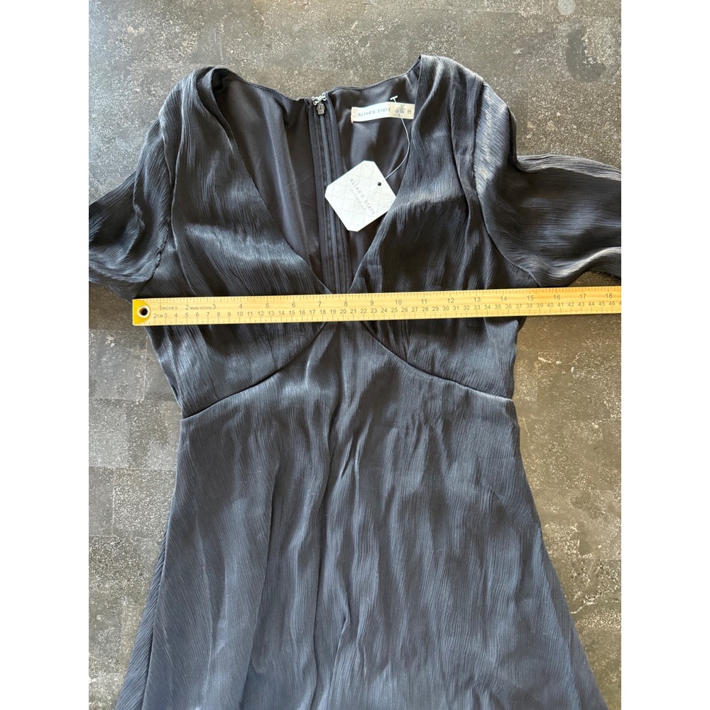 Altar'd State Ruffle Bell Sleeve Mini Dress Black M Dark Romantic Holiday Party - Picture 10 of 11